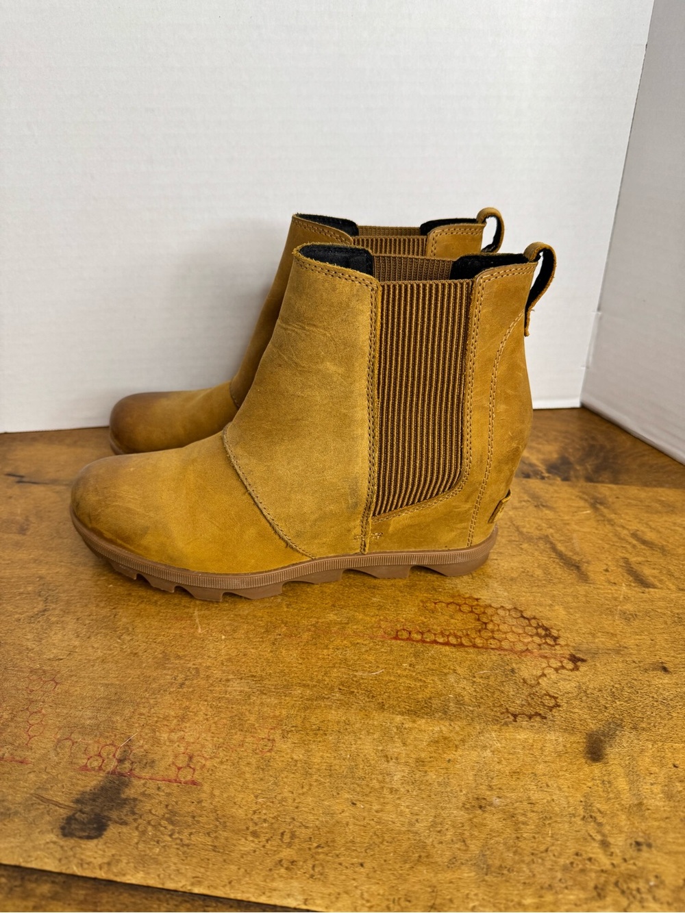 Sorel Tan Wedge Heel Booties - Picture 4 of 8